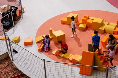 National Building Museum — The Playground — HERO Rubber Made with Nike Grind – Original Colorways – 738 Dream, 368 Pulse, 242 Spark and 333 Ignite