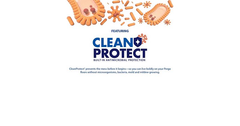 Clean Protect logo and microbes