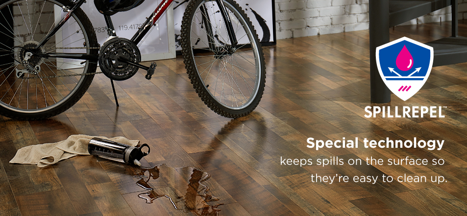 SpillRepel technology keeps spills on the surface so they’re easy to clean up.