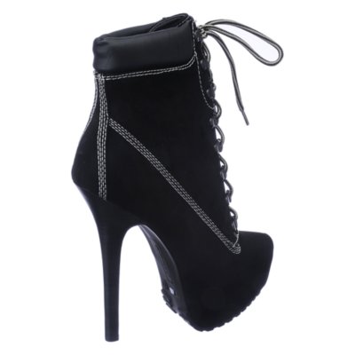 Dollhouse Womens Tyrant black high heel platform ankle boot | Shiekh Shoes