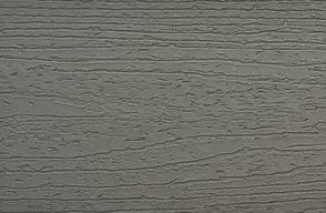 Muster von Trex Enhance Terrassendielen aus Verbundmaterial in Clam Shell/Grau