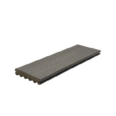Lame de plancher composite Trex Enhance à bord rainuré en gris Clam Shell