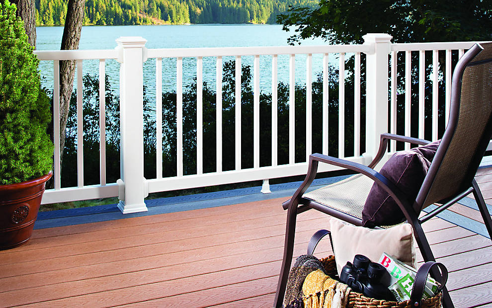 trex select railing with cocktail rail