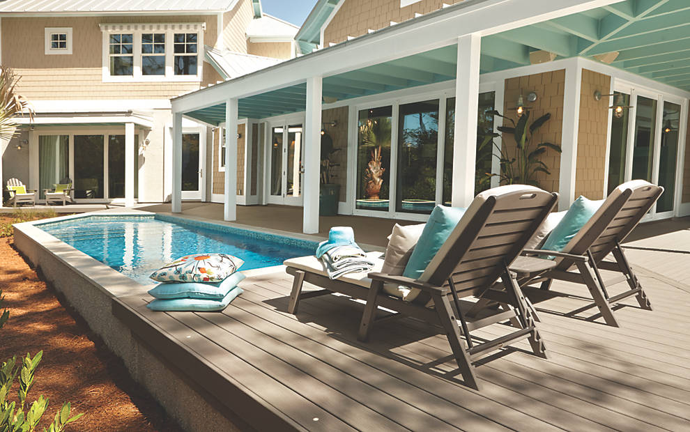 trex deck around inground pool