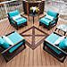 Trex decks and patios can be personalized with colored inlay designs to create a custom look.