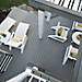 An overhead view of a deck idea that incorporates Trex decking in Gravel Path.