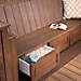 High performance deck storage benches from Trex also double as drawers to hold all of your outdoor essentials