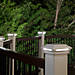 Discreet lighting placed in the post caps of your deck rails keeps your outdoor area warm and illuminated.