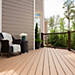 Transform your outdoor space with this deck idea from Trex featuring decking in Beach Dune and a custom railing style.