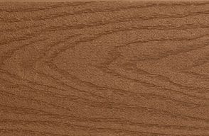 Muestra de friso de compuesto de madera Trex Select en marrón Saddle