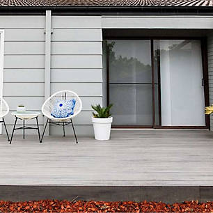 Create grand deck designs or tranquil relaxing spaces with Trex high performance decking