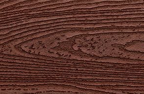 Muster von Trex Transcend Fascia aus Verbundmaterial in Fire Pit/Rot