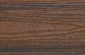 Échantillon de plancher de véranda en matériau composite Trex Transcend style ipé en Spiced Rum