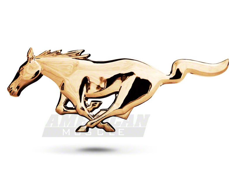 Gold plated running pony grill emblem for ford mustang #4