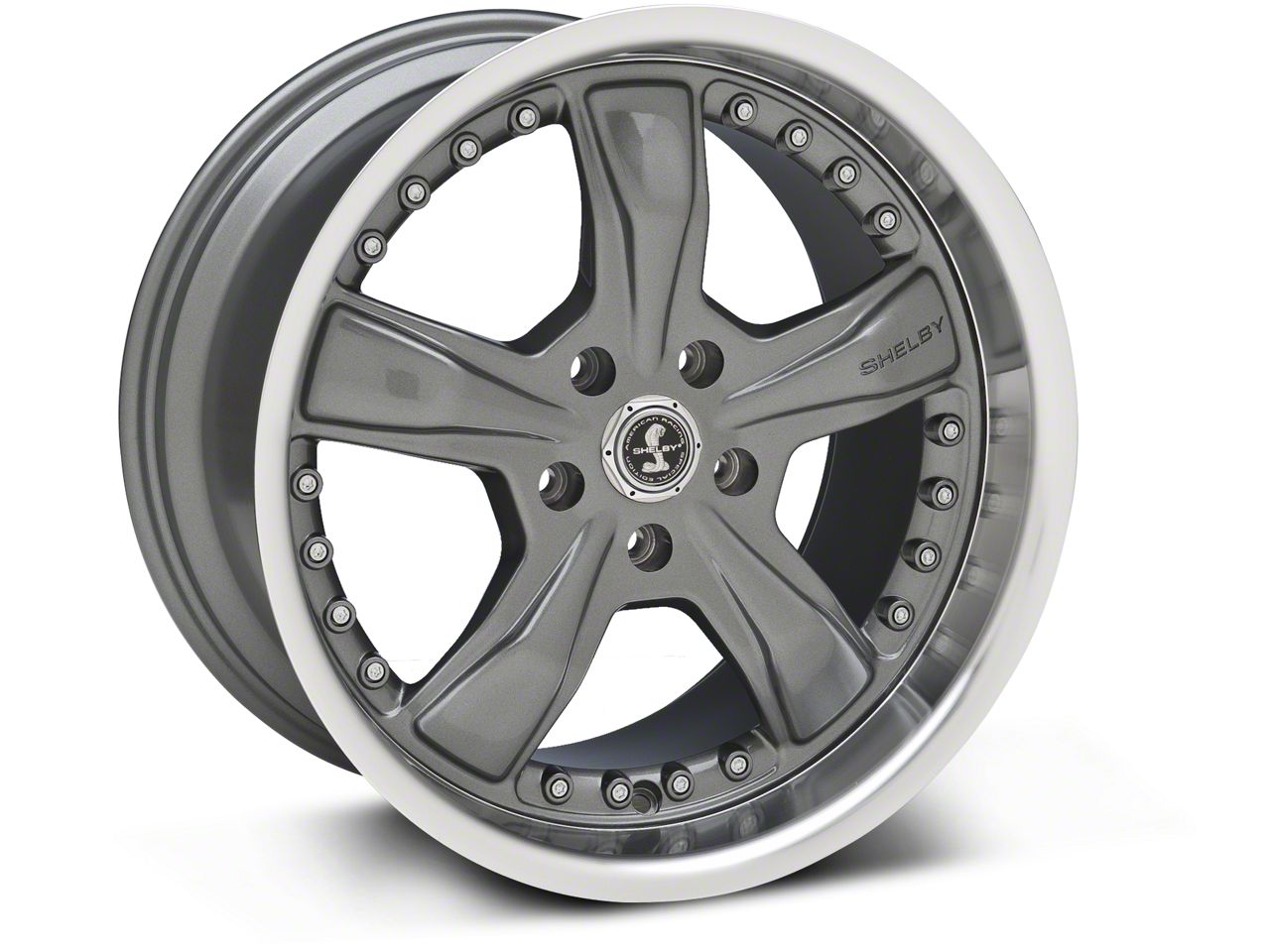 Shelby Gunmetal Razor Mustang Wheel - 18x10 SB198S8167 (05-14 GT, V6 ...