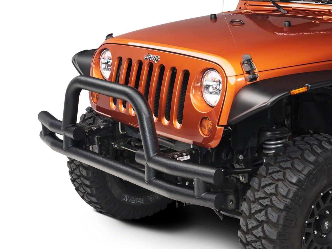 Barricade Wrangler Front Tube Bumper w/Winch Cutout - Textured Black ...