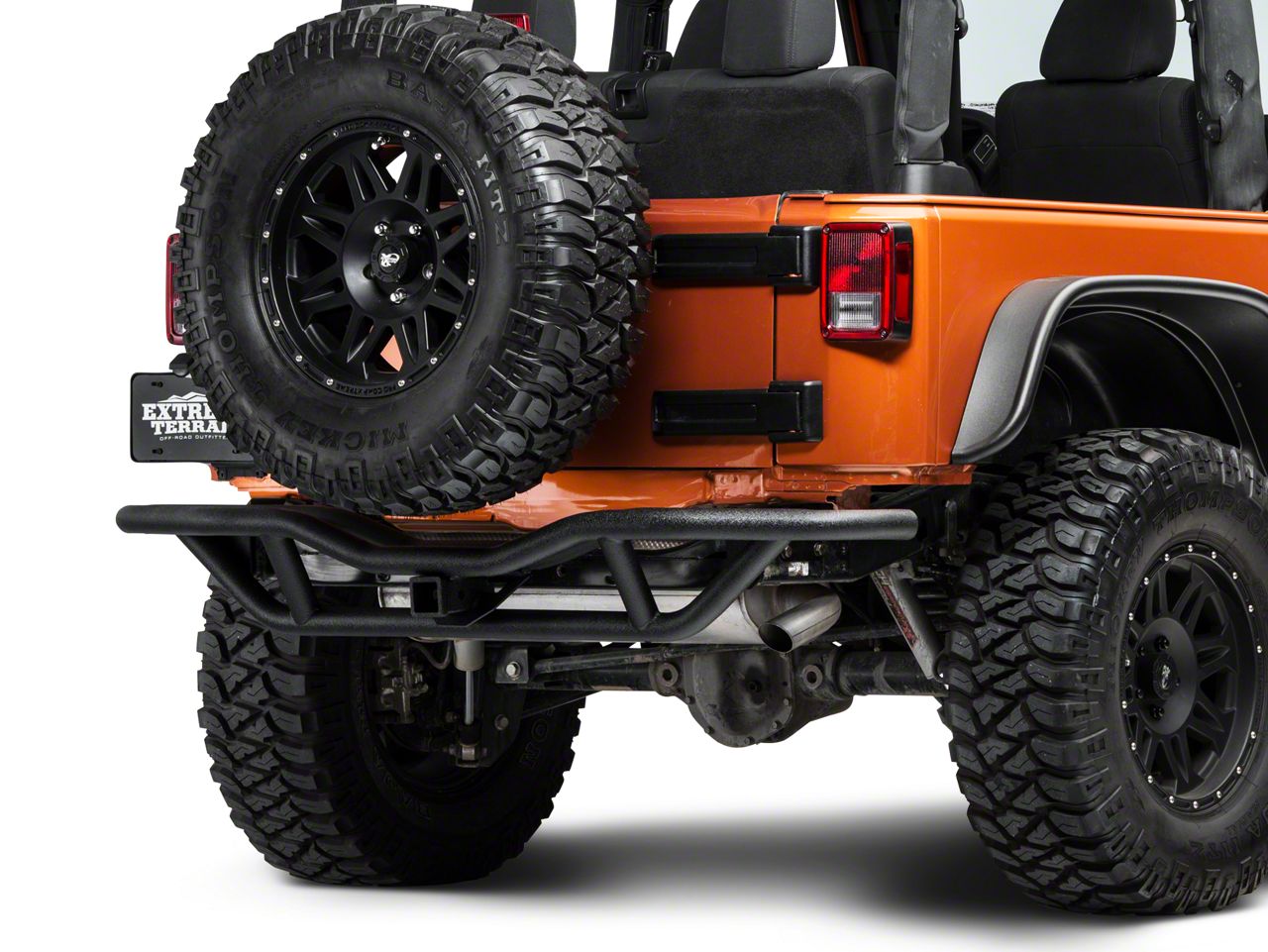 RedRock 4x4 Rock Crawler Wrangler Rear Bumper - Textured Black J100190 ...