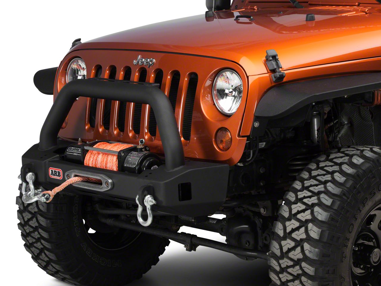 ARB Wrangler Front Stubby Bull Bar Winch Bumper 3450430 (07-17 Wrangler ...