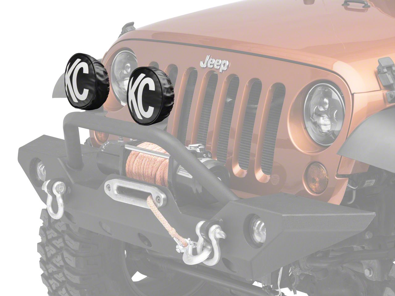 KC HiLiTES Black Vinyl Wrangler Light Covers 5100 (87-17 Wrangler YJ ...