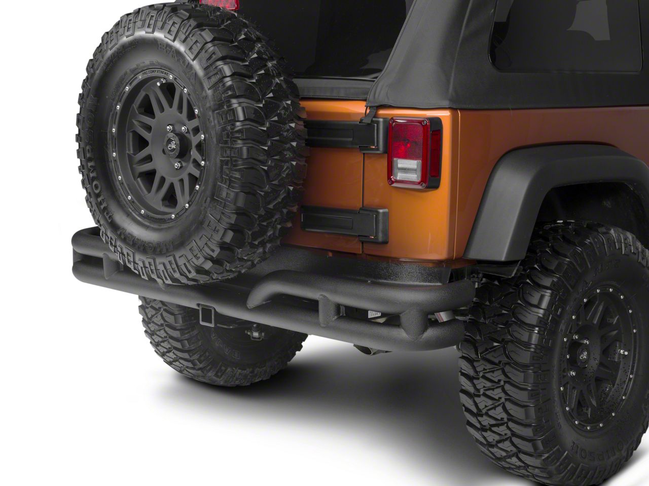 Rugged Ridge Wrangler Rear Tube Bumper, Textured Black 11571.10 (07-17 ...