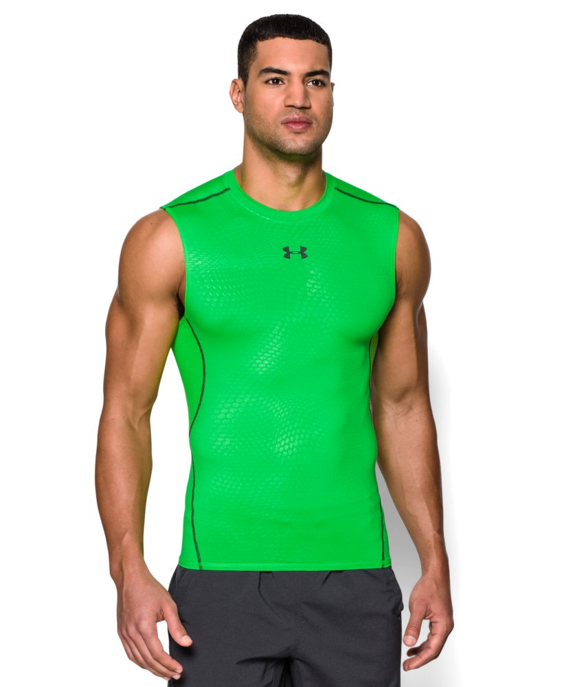 Men's Under Armour HeatGear Armour Printed Sleeveless Compression Shirt ...