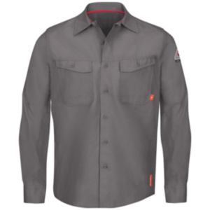 Grey long sleeve work shirt