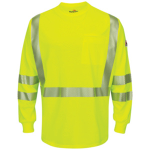 yellow hi-visibility long sleeve t-shirt