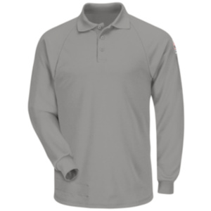 grey long sleeve polo