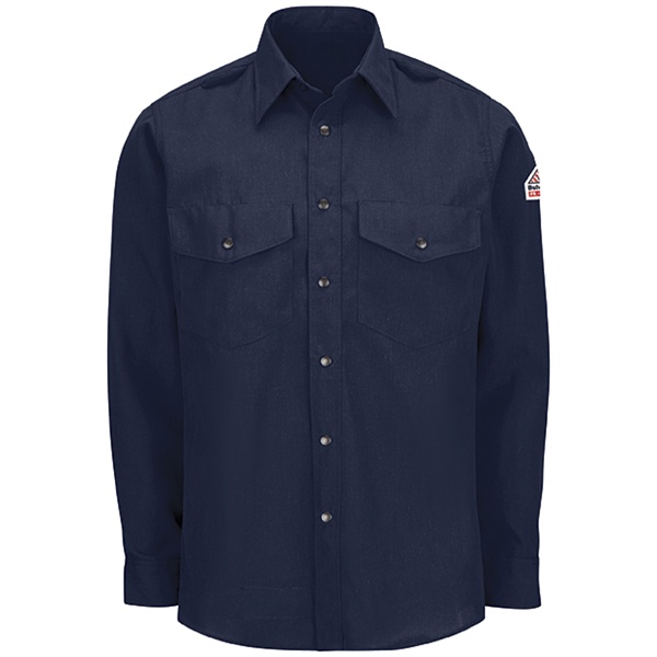 navy snap front uniform shirt