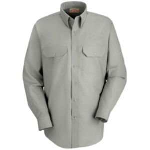 grey long sleeve dress uniform shirt