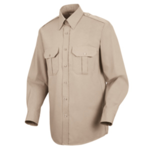 khaki long sleeve security shirt