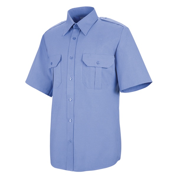 blue short sleeve security shirt