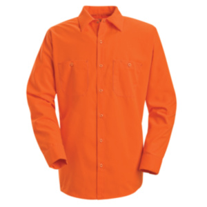 orange enhanced visibility work shirt