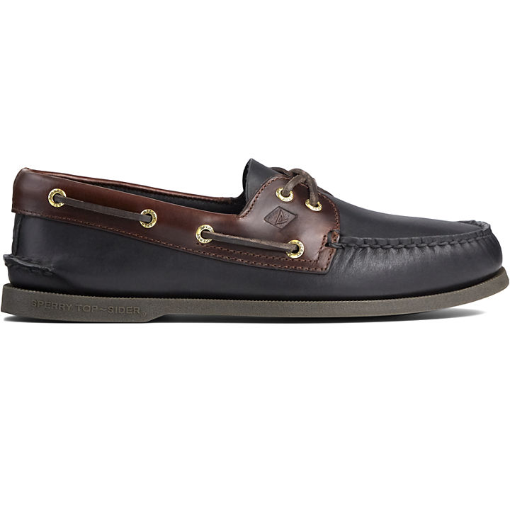 Authentic Original™ Leather Boat Shoe, Black Amaretto, dynamic