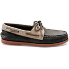 Cloud Logo Authentic Original Relaxed Leather Boat Shoe, Black / Gray / Mushroom, dynamic 7