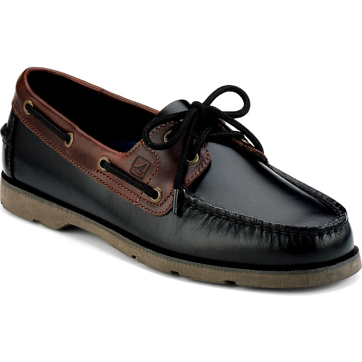 Leeward Boat Shoe, Black/Amaretto, dynamic
