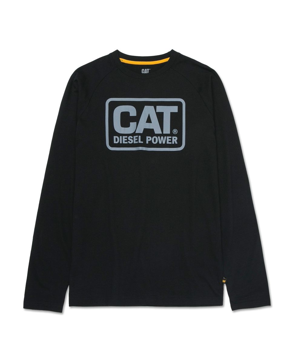 Cat Diesel Power Long Sleeve Tee, Black, dynamic