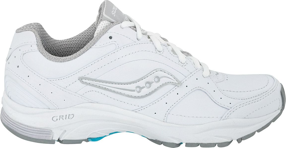 white saucony running shoes