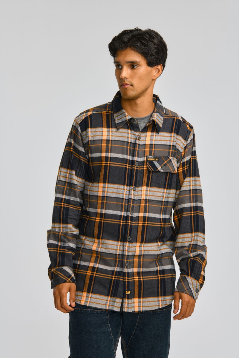 Flannel Shirt, Blaze/Grey, dynamic 2