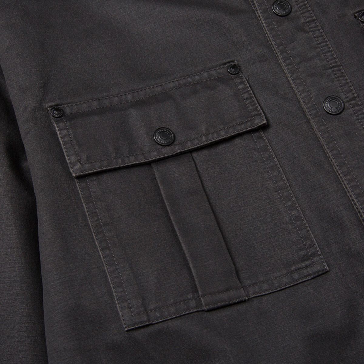 Waxed Cotton Shirt Jacket, Black, dynamic 5