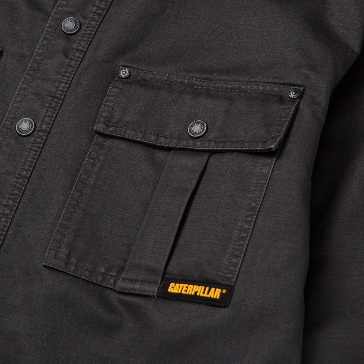 Waxed Cotton Shirt Jacket, Black, dynamic 6