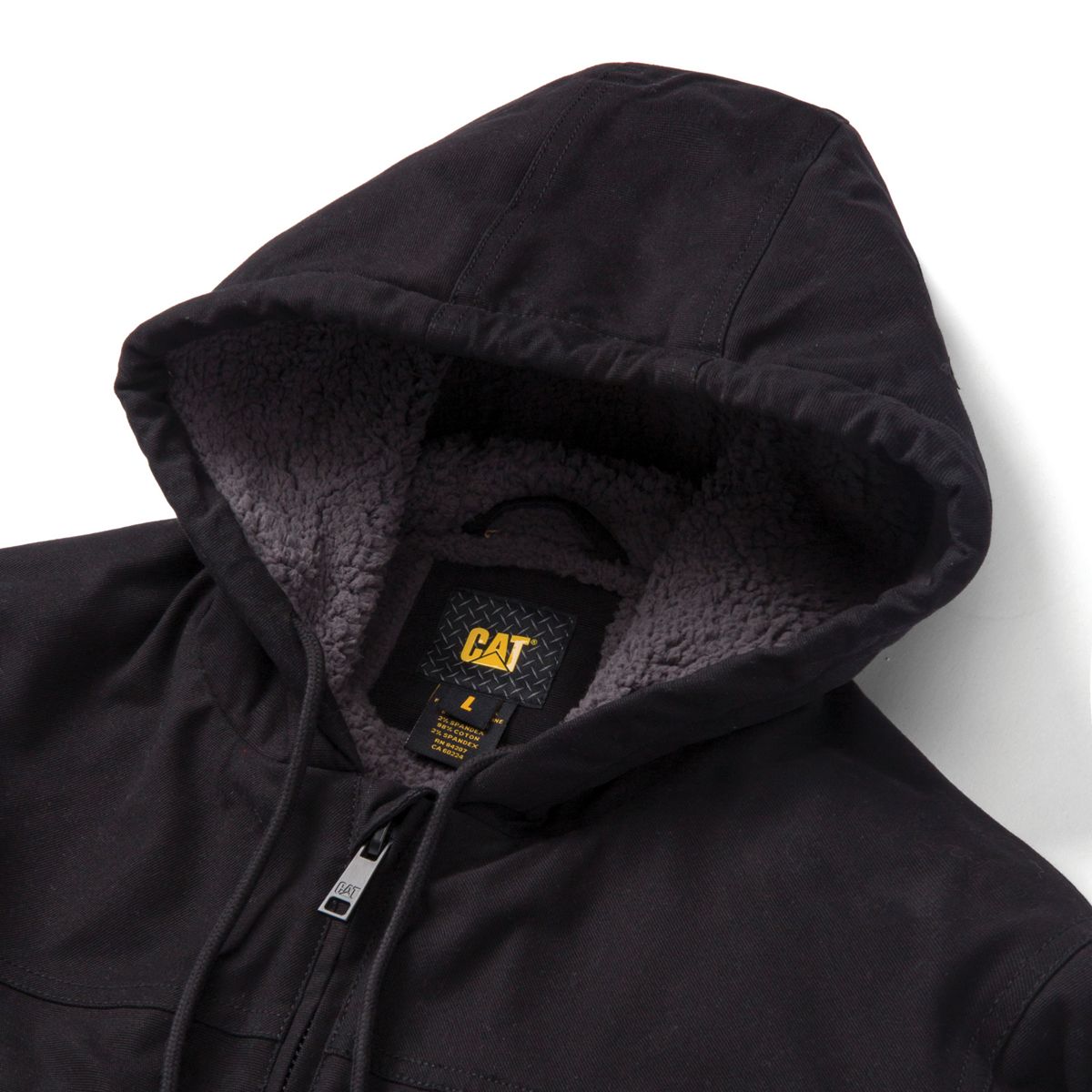 Hooded Sherpa-Lined Jacket, Black, dynamic 5