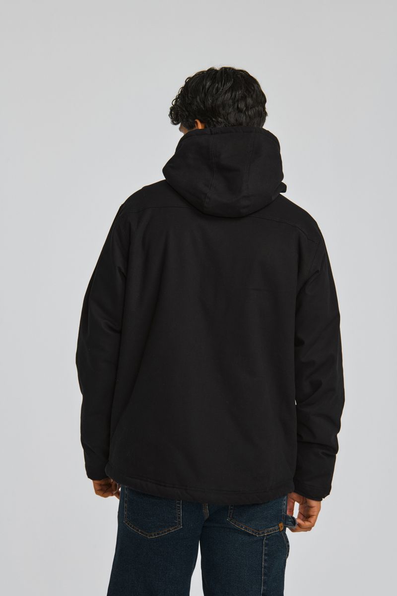 Hooded Sherpa-Lined Jacket, Black, dynamic 4