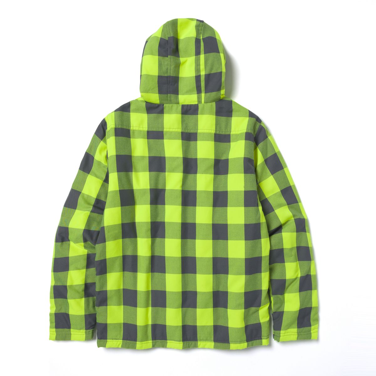 EV Hooded Flannel Shirt Jacket, Hi-Vis Yellow, dynamic 3
