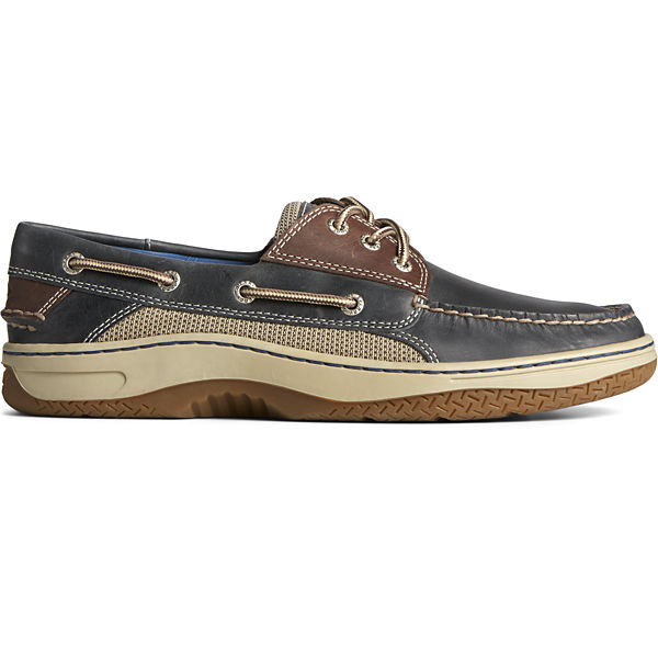 Billfish™ 3-Eye Boat Shoe, Navy / Brown Leather, dynamic