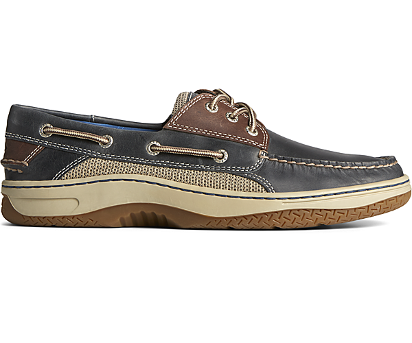 Billfish™ 3-Eye Boat Shoe, Navy / Brown Leather, dynamic