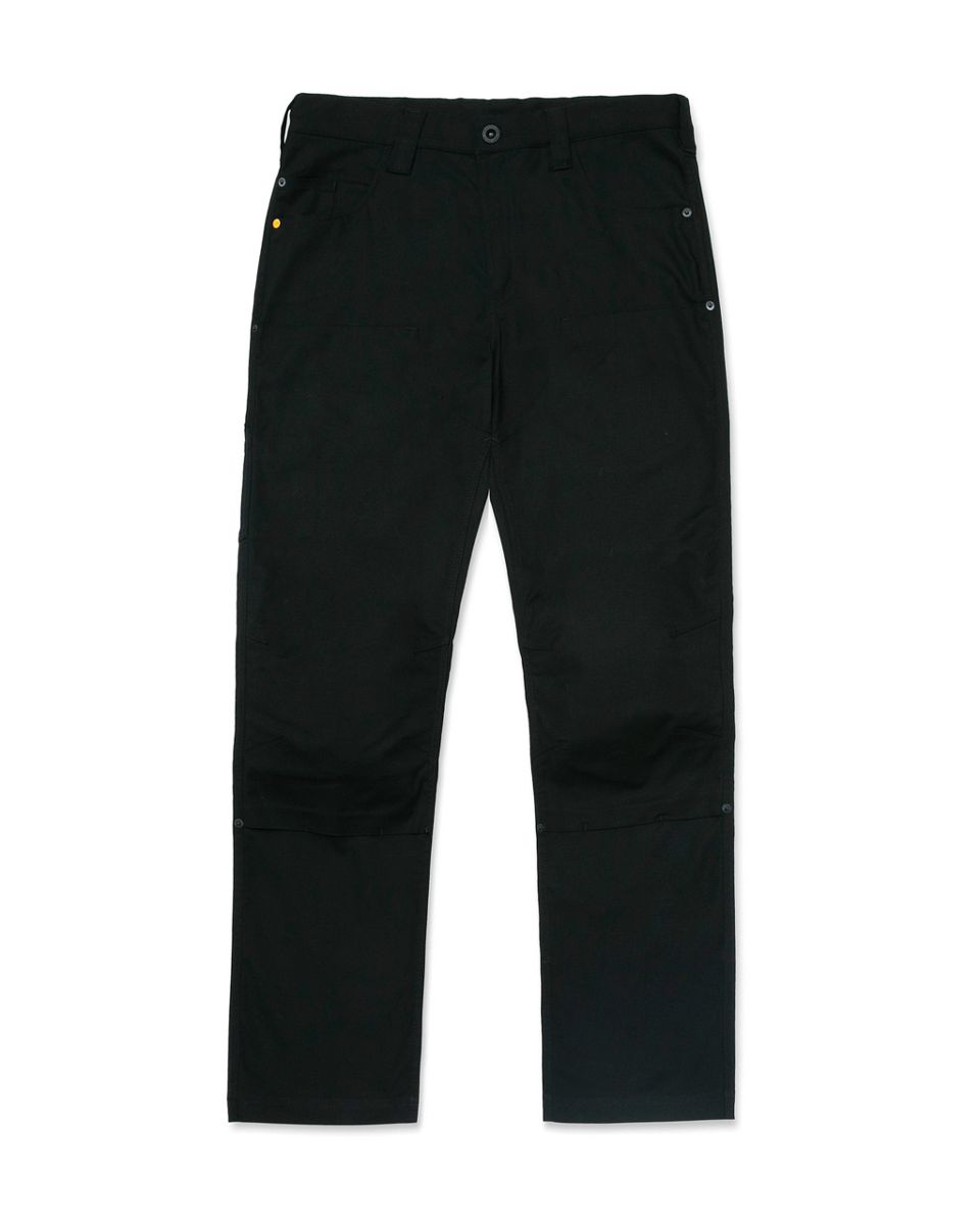 Double Front Stretch Canvas Straight Fit Utility Pant, Black, dynamic