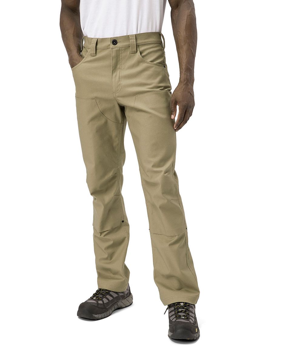 Double Front Stretch Canvas Straight Fit Utility Pant, Khaki, dynamic 7