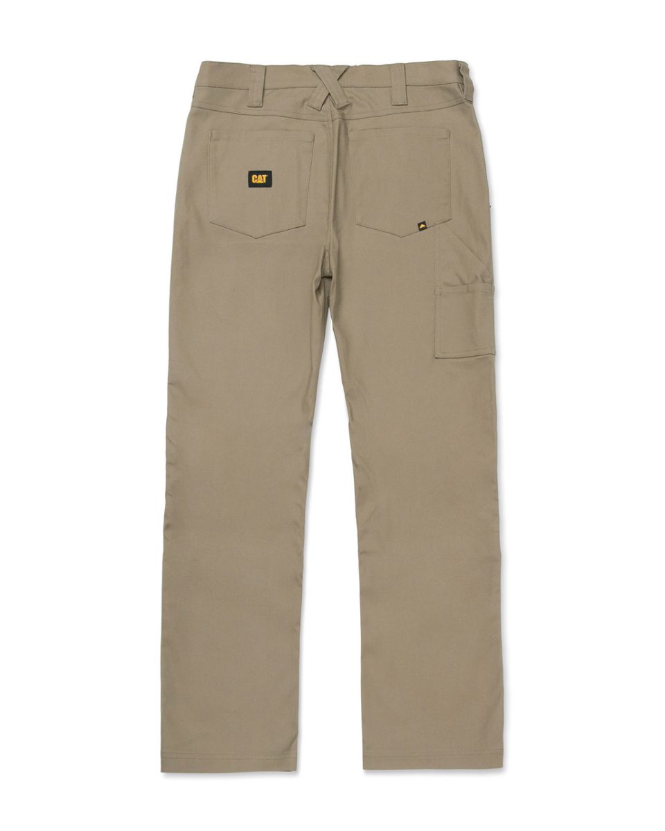 Double Front Stretch Canvas Straight Fit Utility Pant, Khaki, dynamic 3