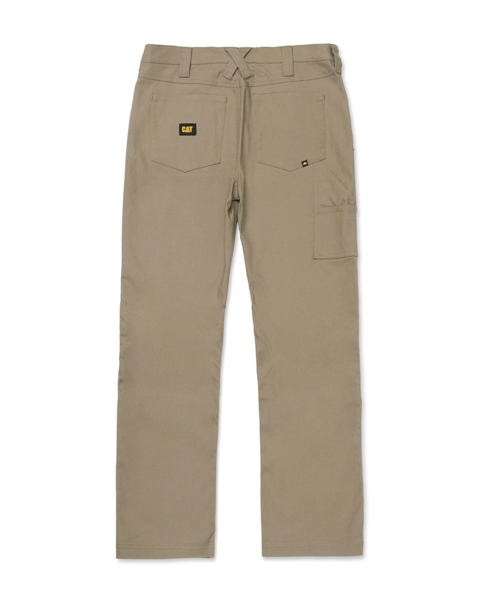 Double Front Stretch Canvas Straight Fit Utility Pant, Khaki, dynamic 3